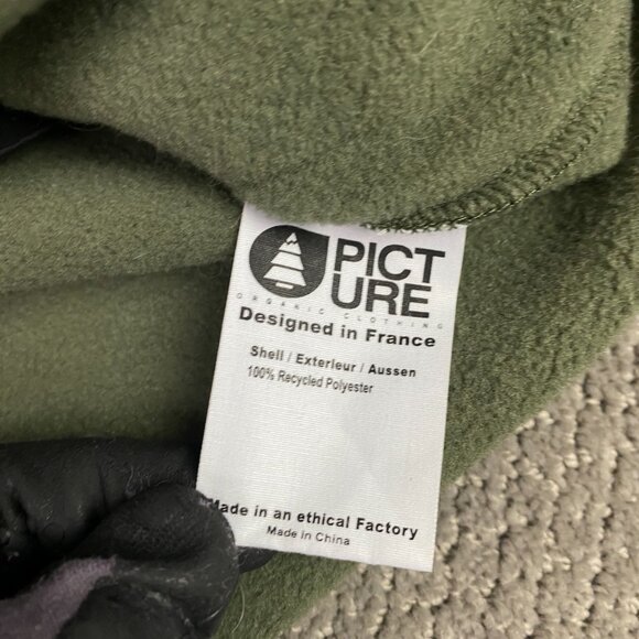 Picture Organic Clothing Fleece Jacket Men's Medium Green Polartec Full Zip - Picture 15 of 15